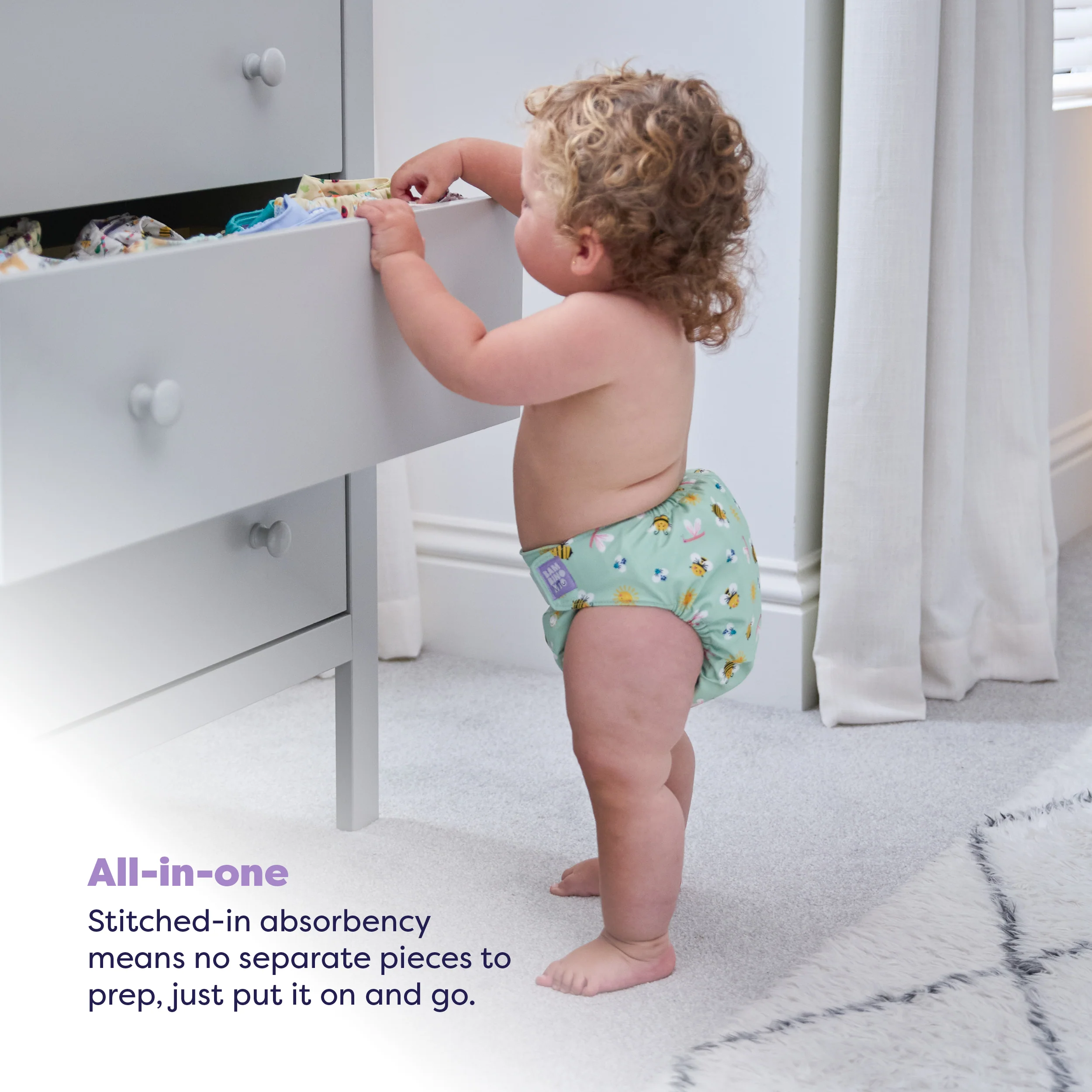 10 Pack Miosolo All-in-One Reusable Diaper in Bugs Life - Image 5