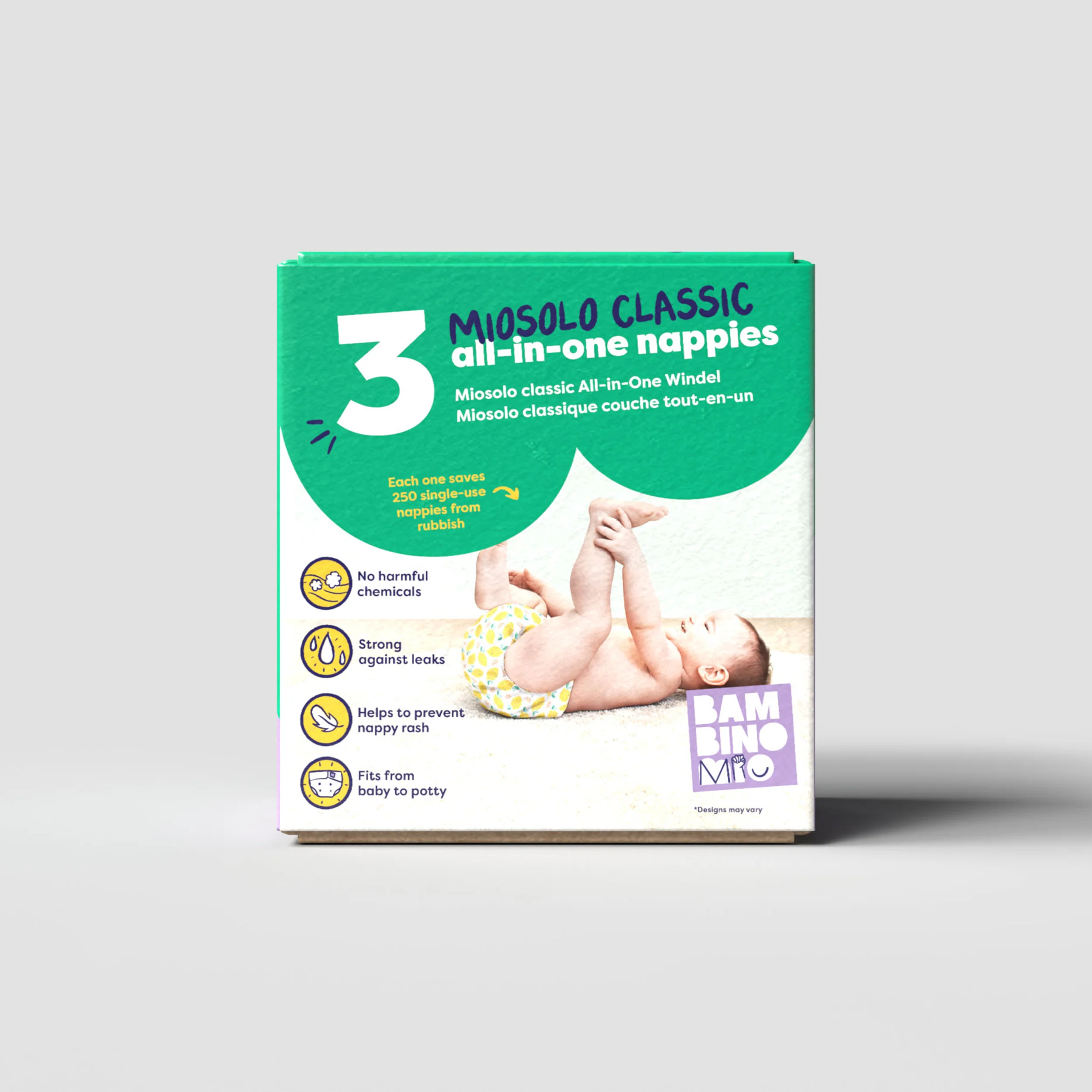 3 Pack Miosolo All-in-One Reusable Diaper in Bugs Life - Image 7