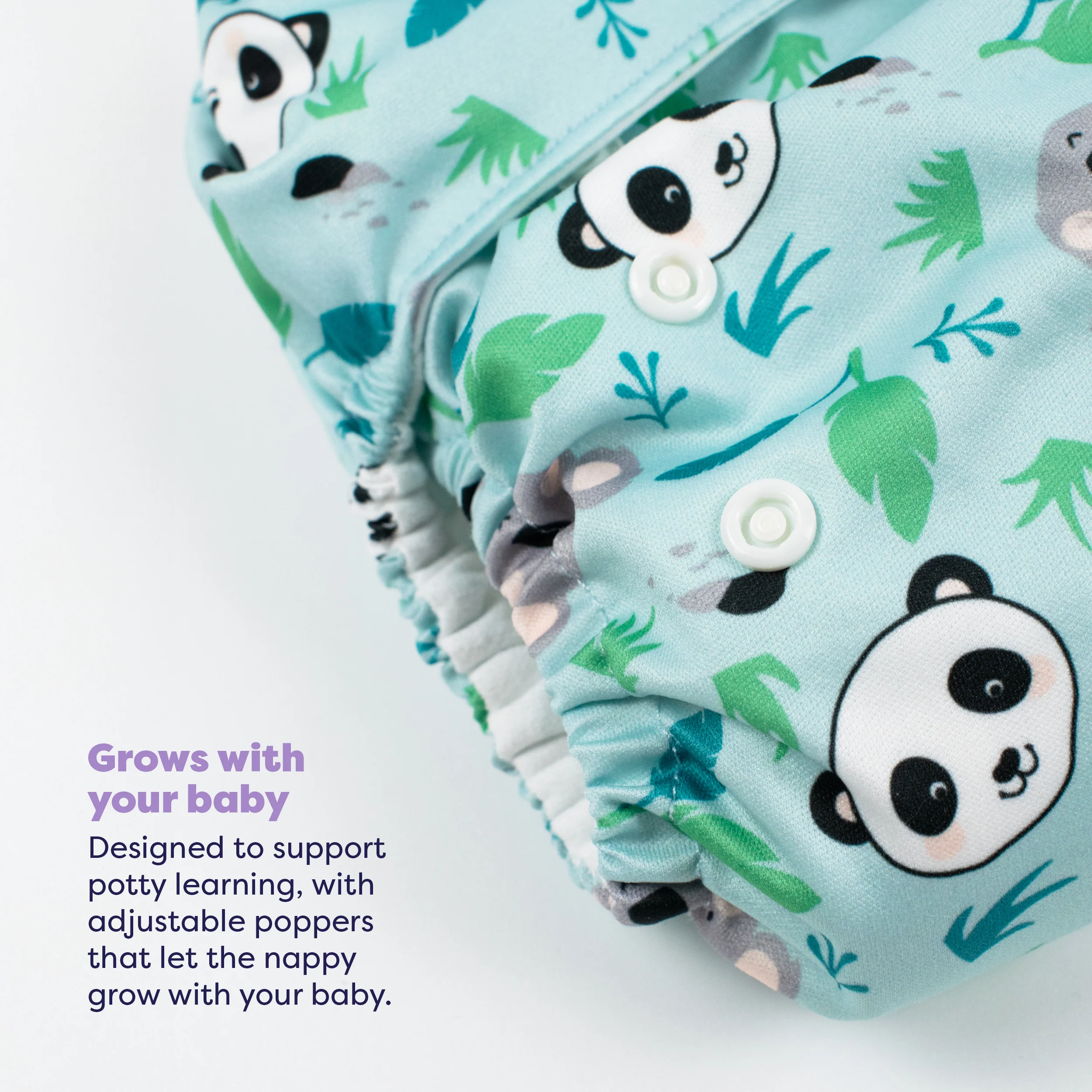 3 Pack Miosolo All-in-One Reusable Diaper in Animal - Image 3