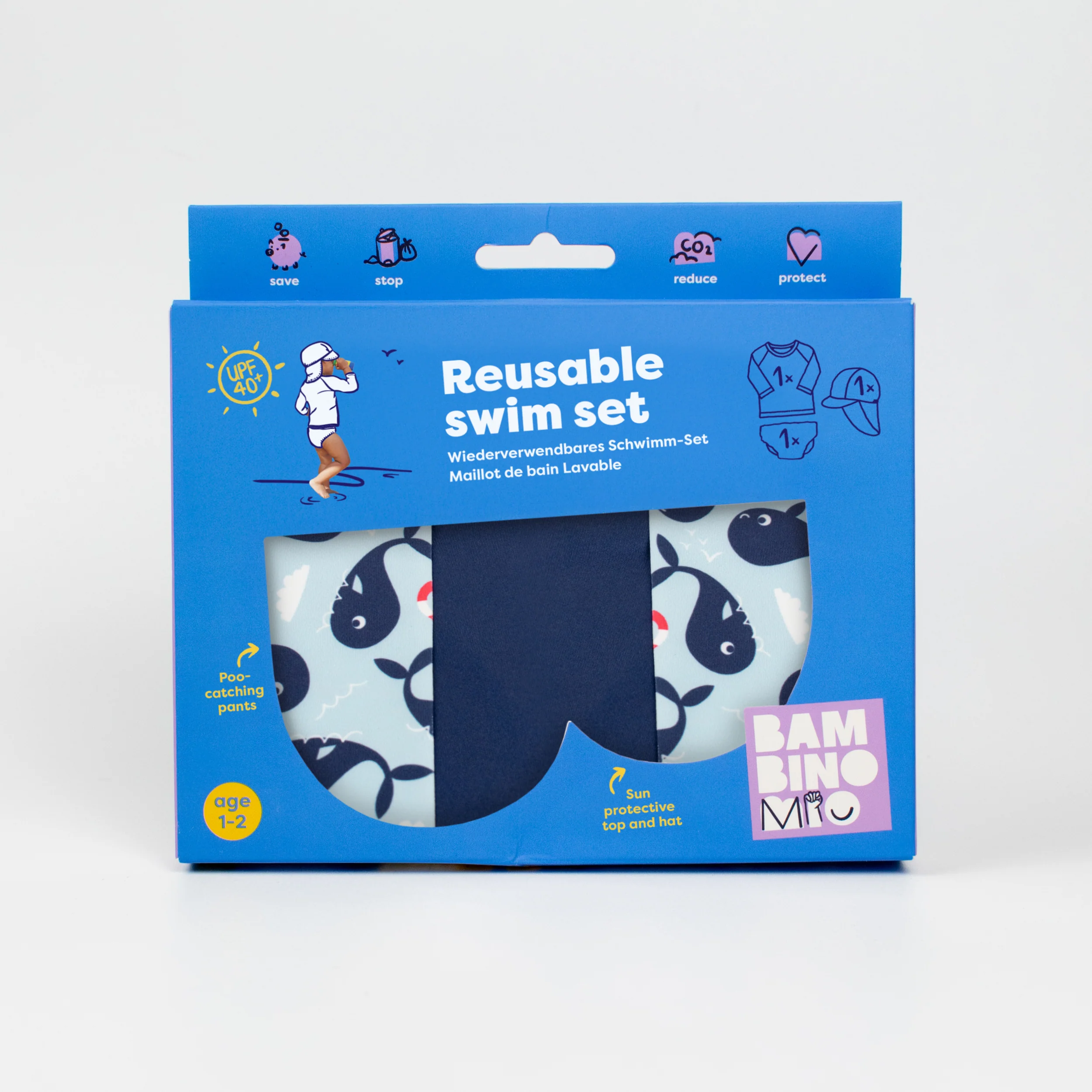 3-Piece Baby Swim Set in Blue Whale - Image 7