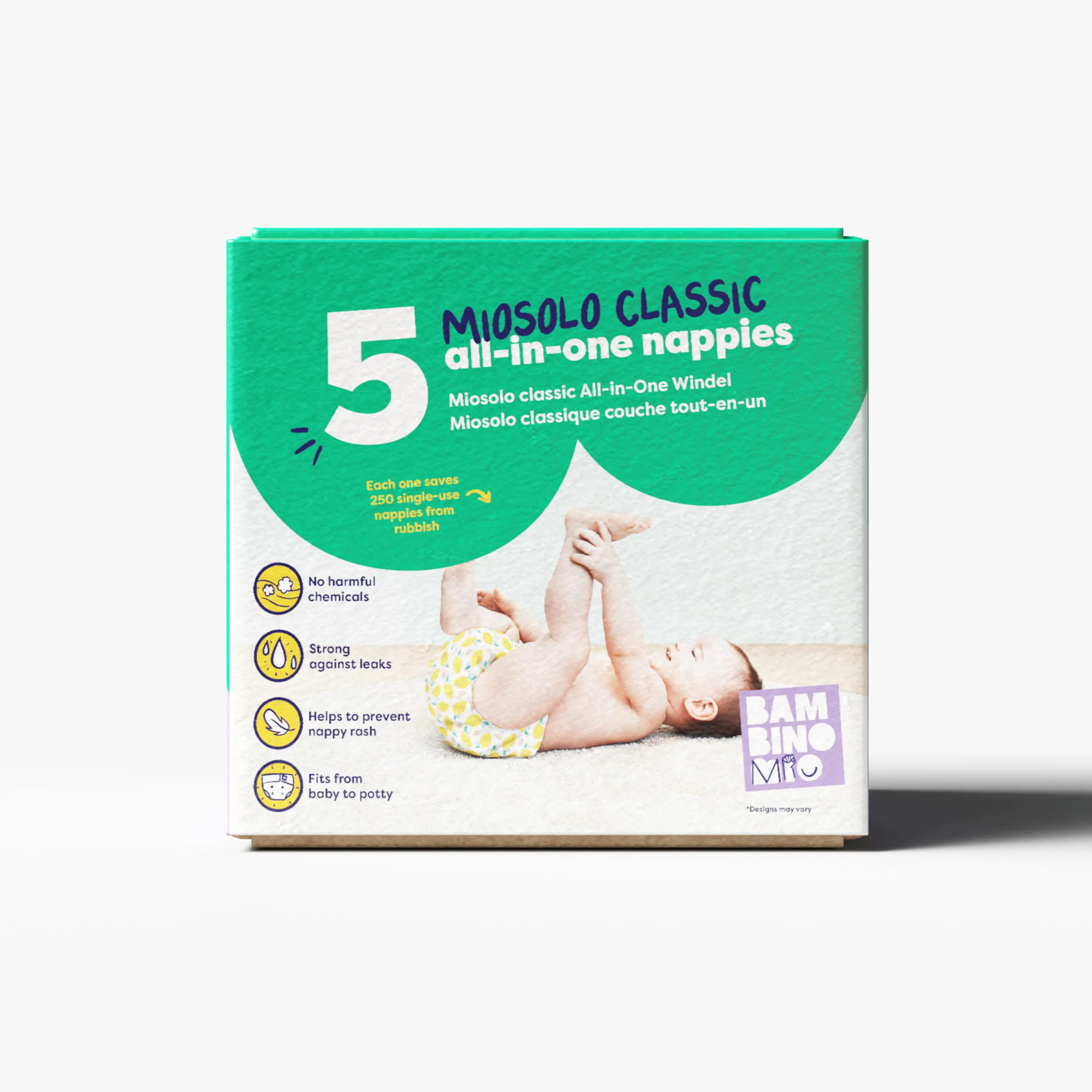 5 Pack Miosolo All-in-One Reusable Diaper in Bugs Life - Image 7
