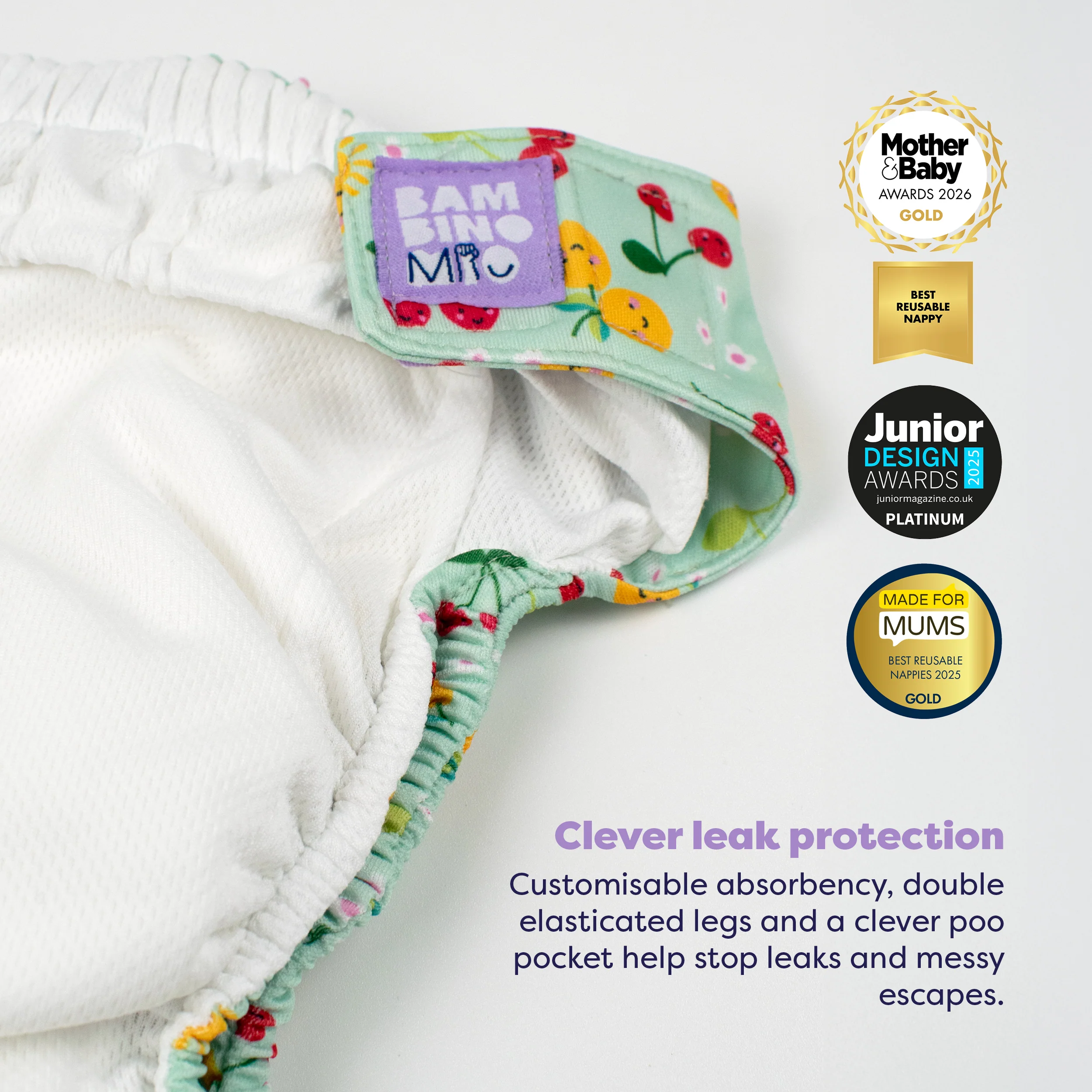 5 Pack Revolutionary Reusable Diaper Bundle in Garden Party - Image 3