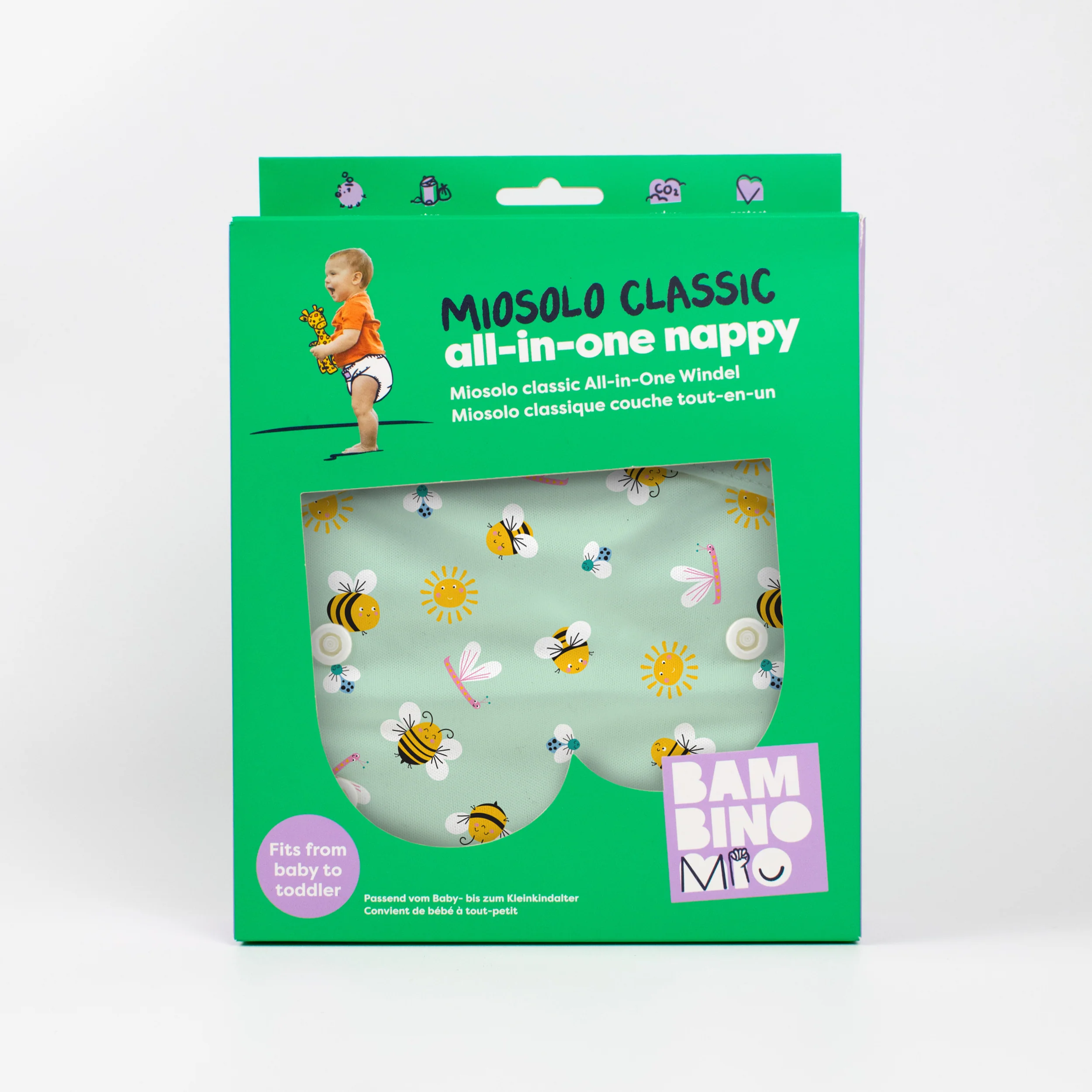Miosolo All-In-One Reusable Diaper in Fly High - Image 7