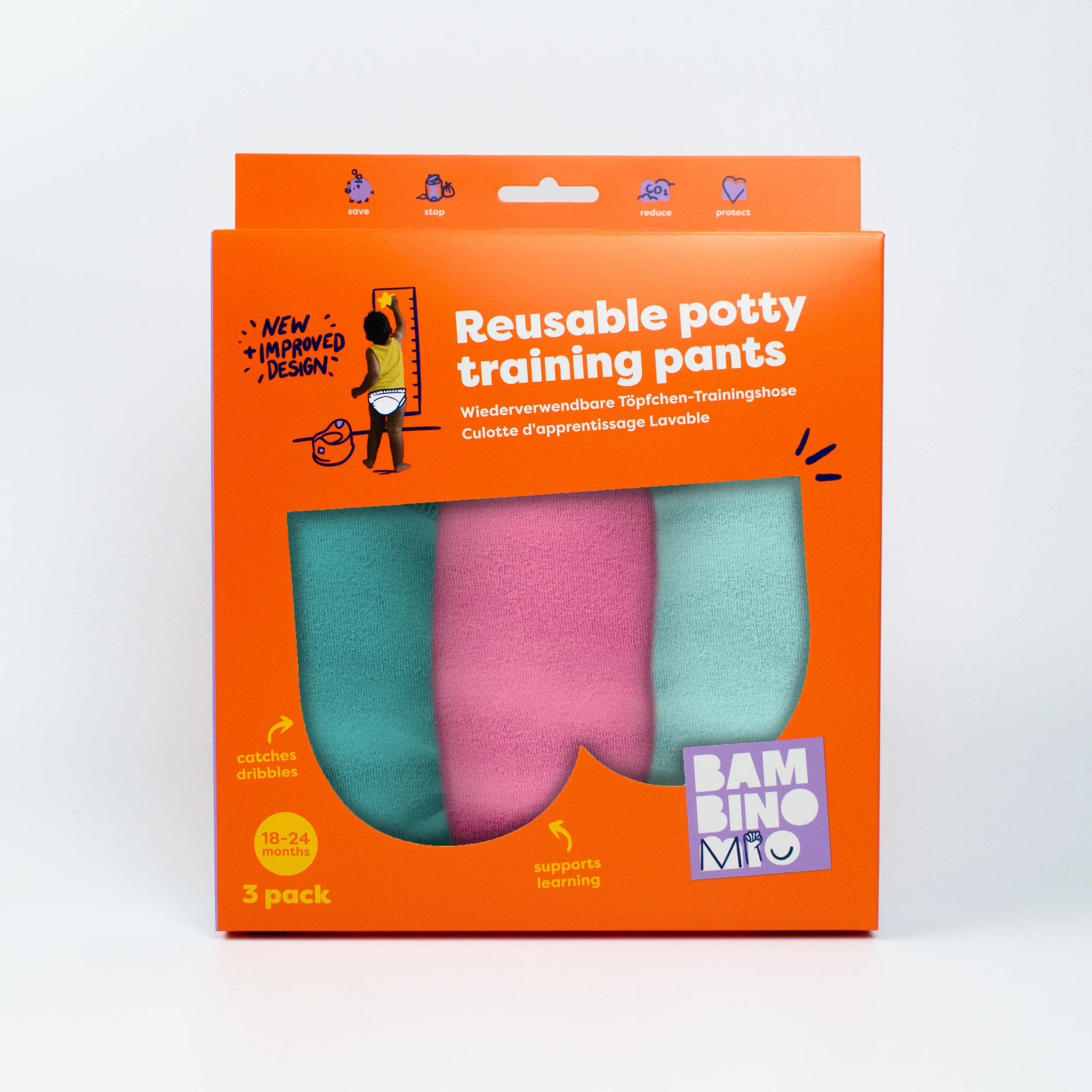 NEW: Reusable Potty Training Pants 3 Pack in Pink - Elite - Image 5
