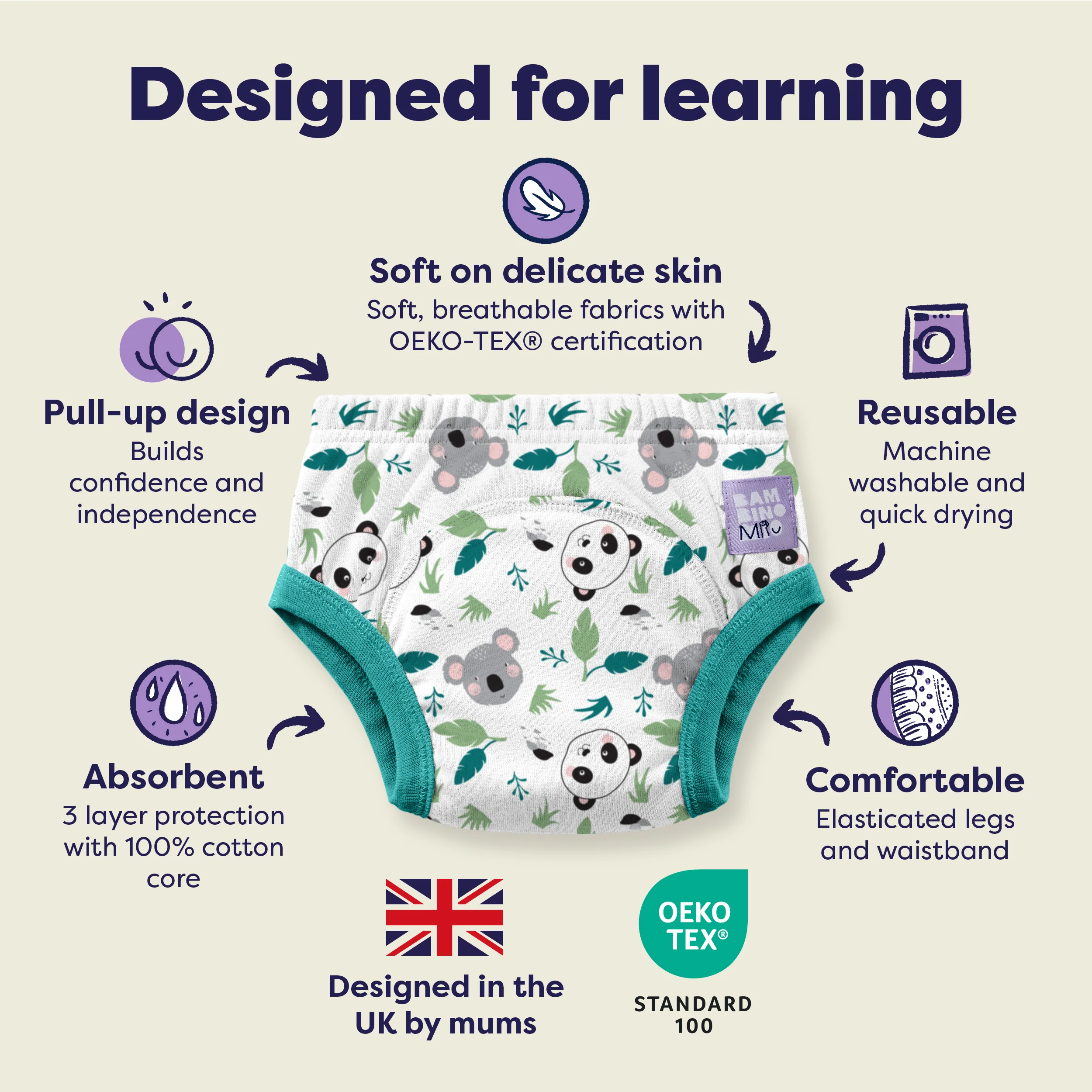 NEW: Reusable Potty Training Pants in Little Paws - Elite - Image 3