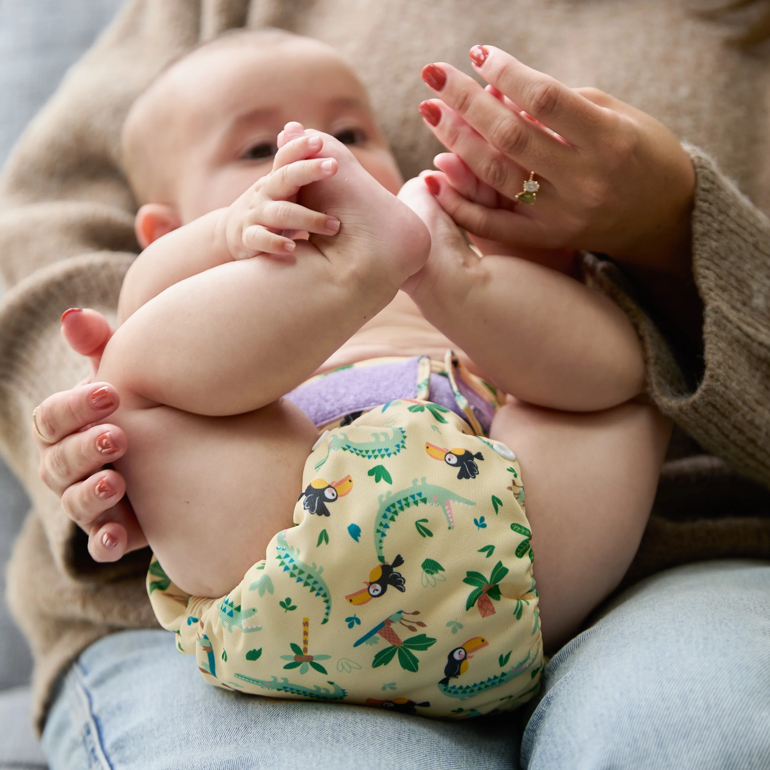 The Essentials Reusable Diaper Bundle in Wildlife + Pastels - Image 11
