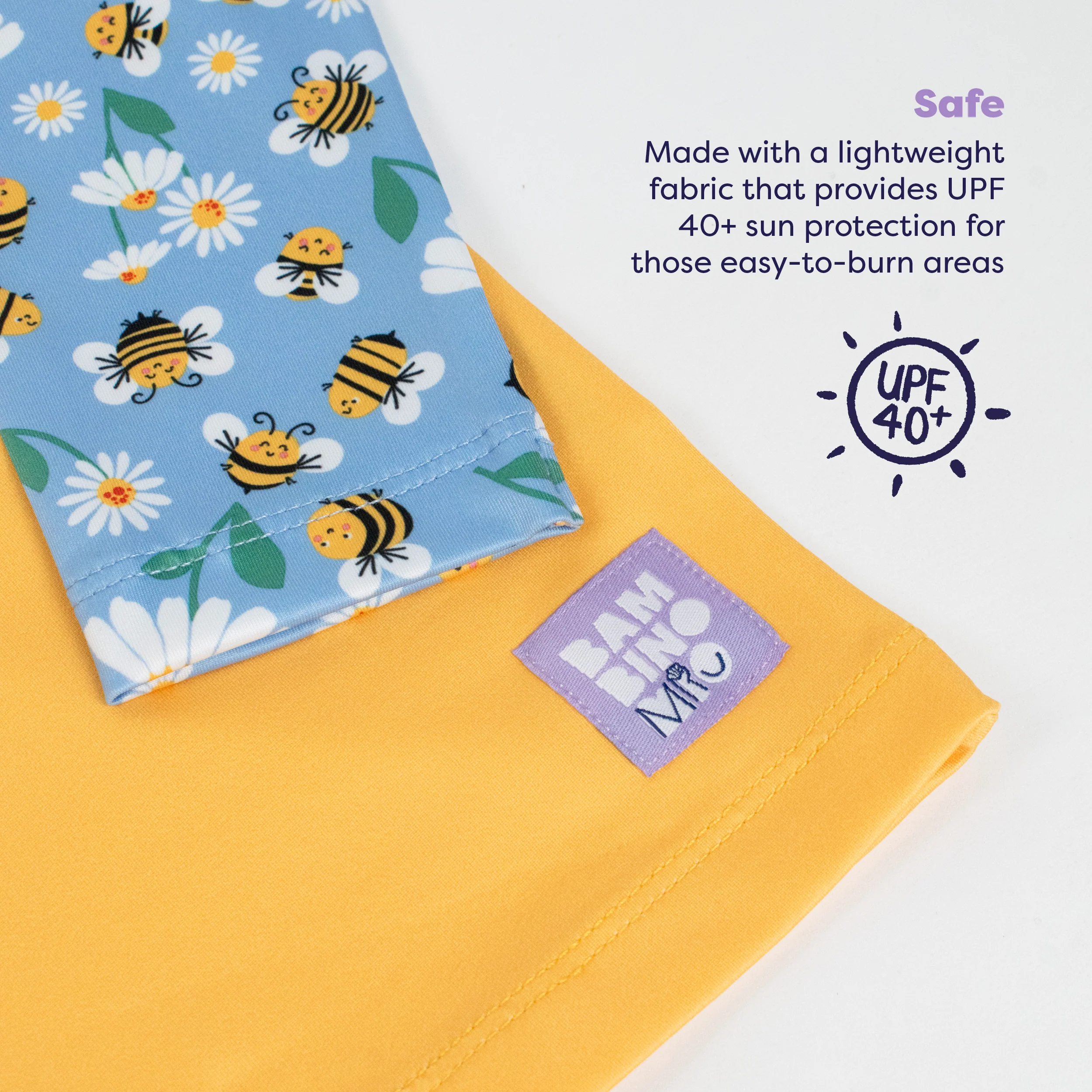 UPF 40+ Baby Rash Vest in Busy Bees - Image 3