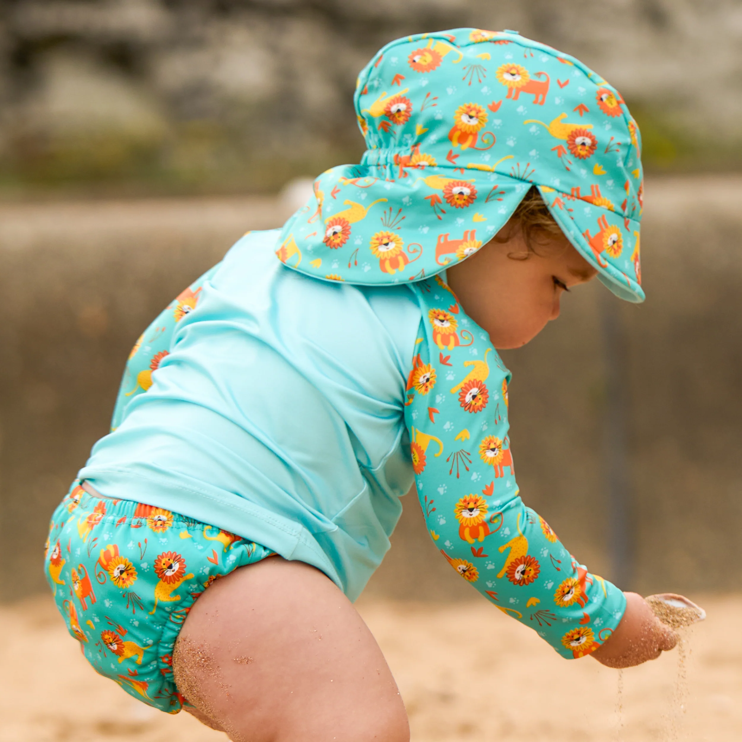 UPF 40+ Baby Rash Vest in Cool Cats - Image 6